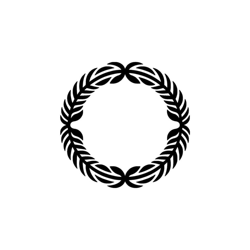 Elegant Laurel Wreath Border, Minimalist - Ornate vector