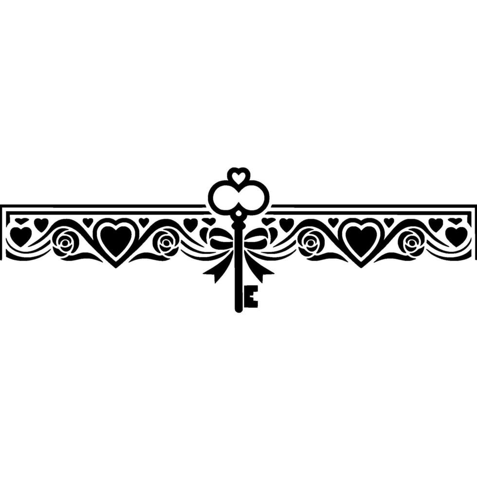 Victorian Key Border, Romantic Floral Ornamentation vector