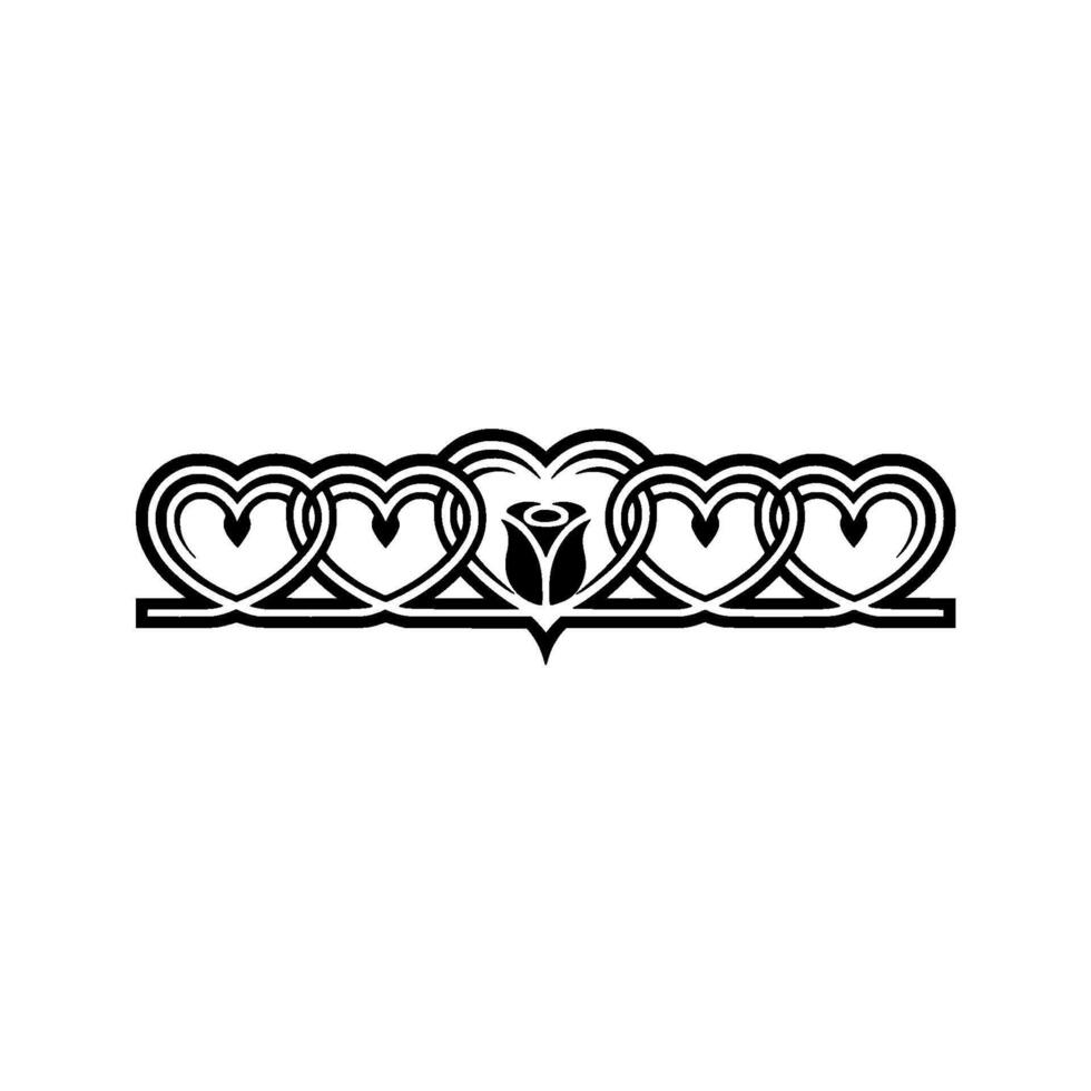 Elegant Celtic Rose Border, Vintage Element - Symmetrical vector