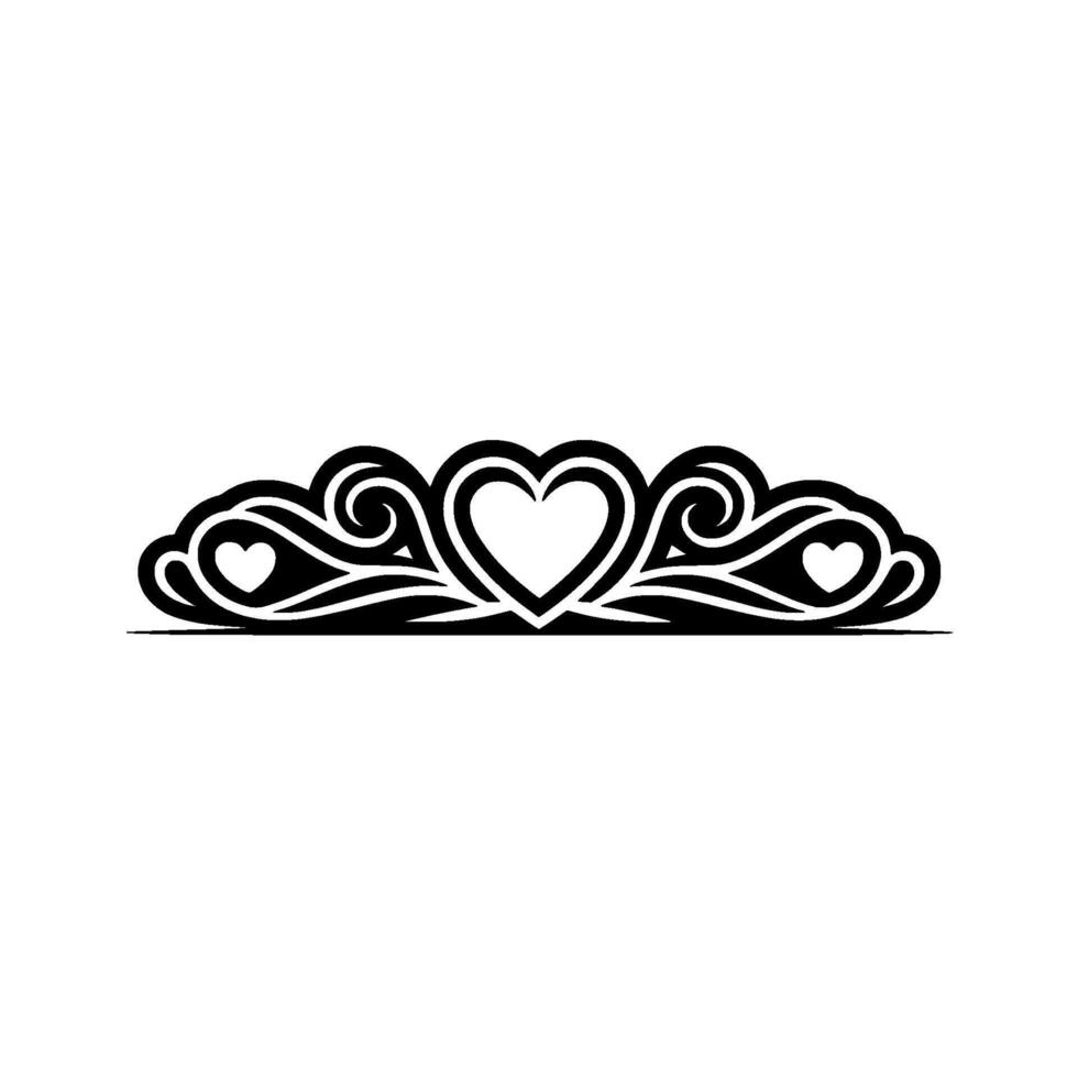 Intricate Heart Crown Ornament, Elegant vector