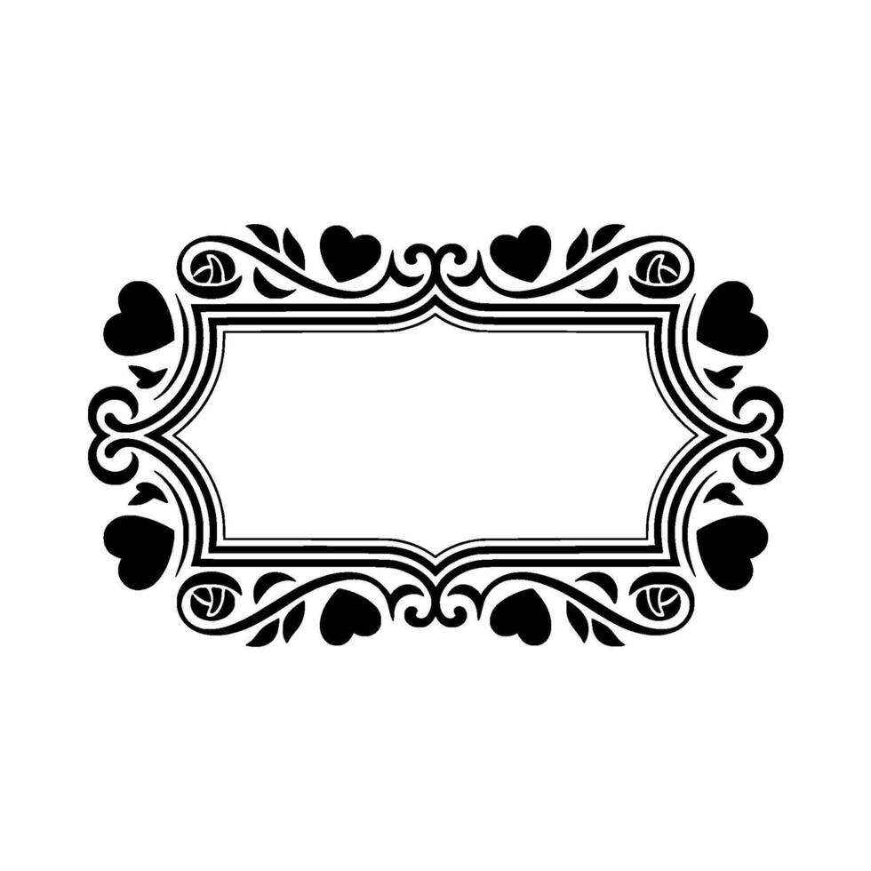 Elegant Heart Frame, Vintage Decorative Border vector