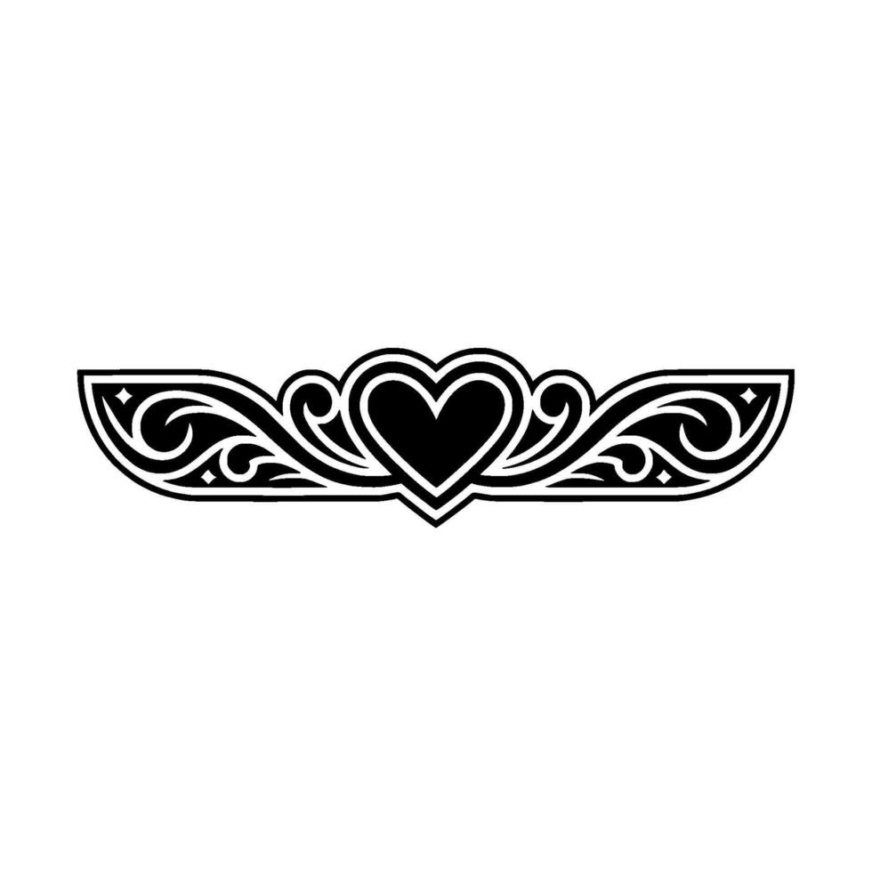 Intricate Heart Border, Vintage Ornamentation, Elegant - Decorative vector