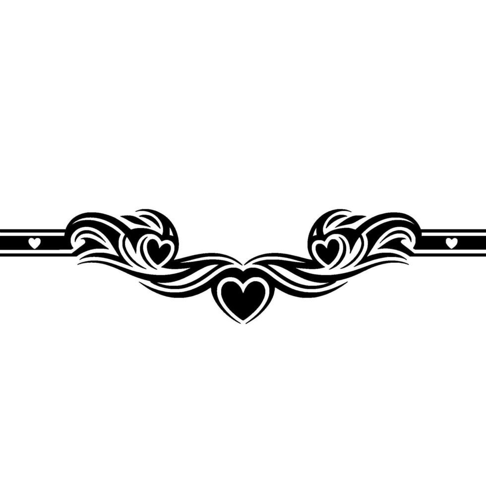 Intricate Heart Border, Elegant Tribal - Hearts vector