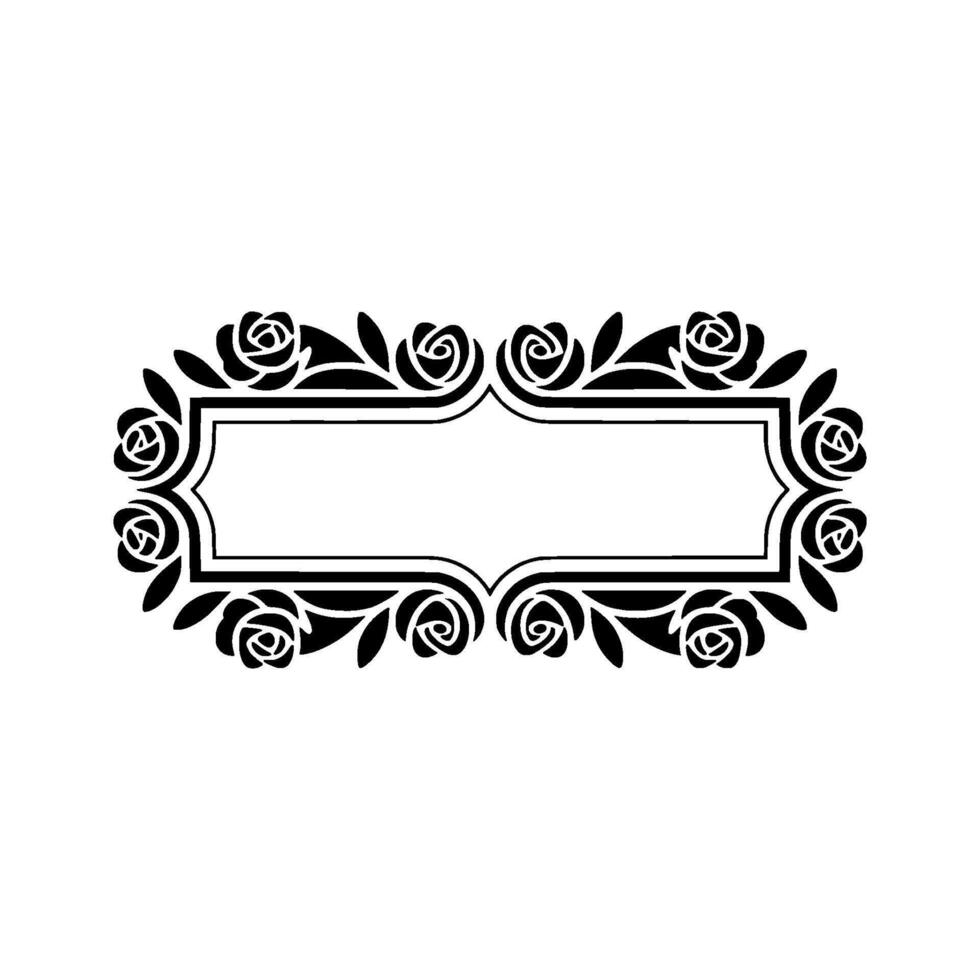 Elegant Rose Frame, Vintage , Decorative Border - Gradient vector