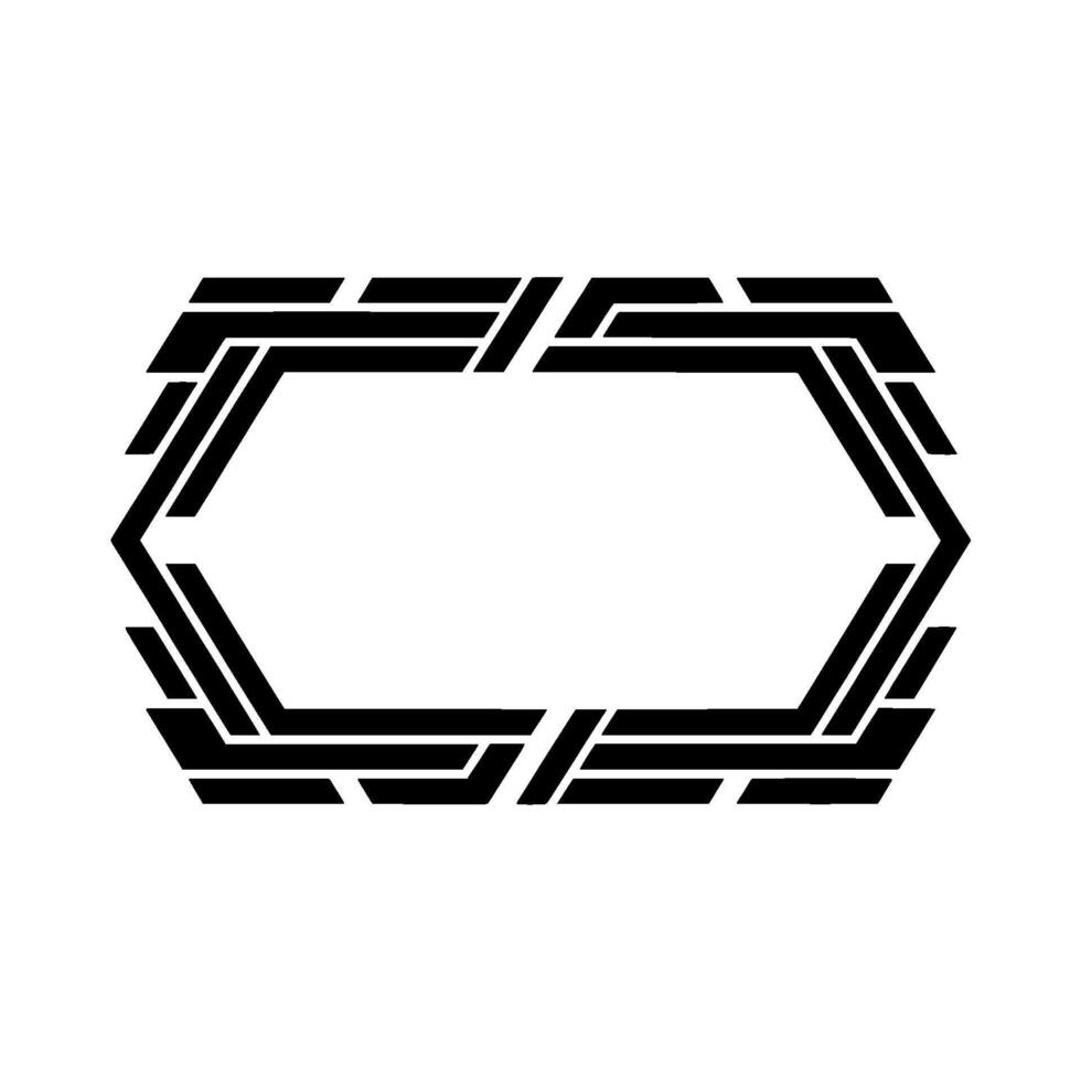 Geometric Hexagon Frame, Modern Abstract - Lines vector