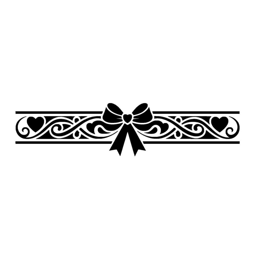 Elegant Ribbon Border with Heart Accents Vintage Element vector