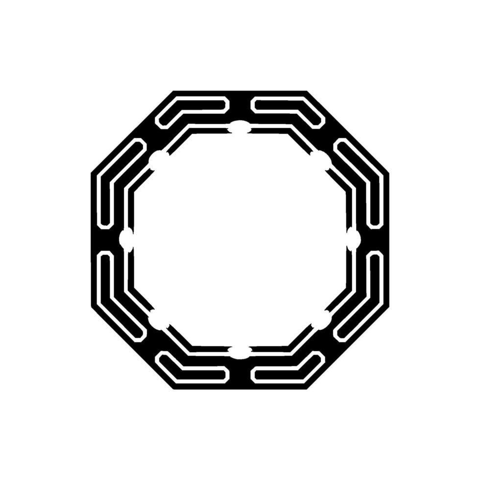 Illuminated Octagon Frame, Futuristic Glow vector