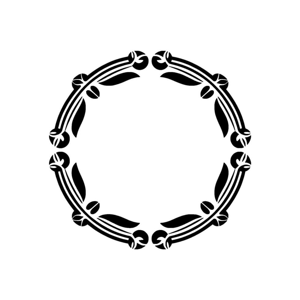 Intricate Black Floral Border, Vintage , Circular Ornament vector