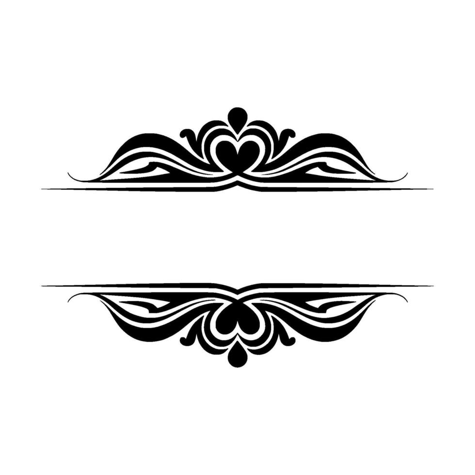 Elegant Black Ornamental Divider, Vintage - Line vector