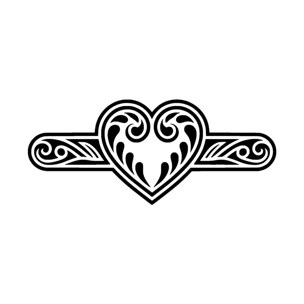 Intricate Heart Ornament, Decorative Border vector