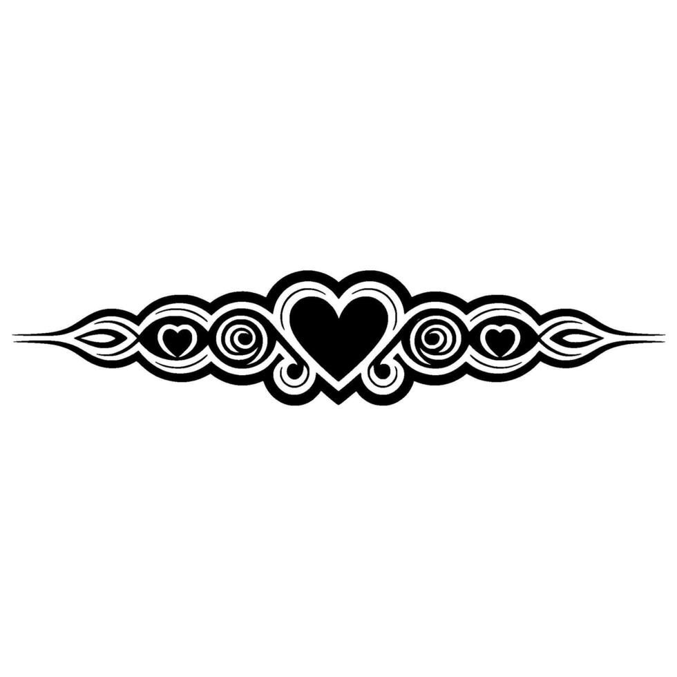 Intricate Heart Border, Vintage Romance, Decorative Element - Swirls vector