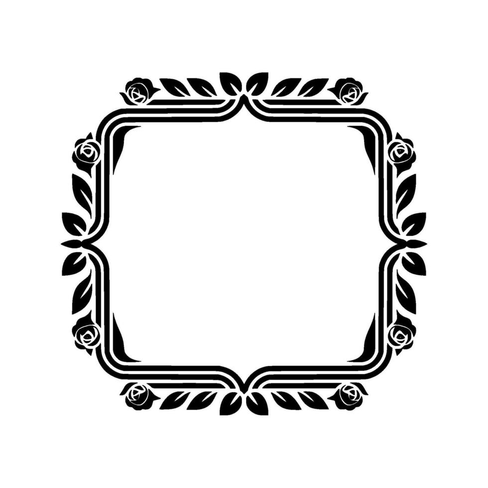 Elegant Floral Frame, Vintage , Decorative Border - Roses, Art nouveau vector