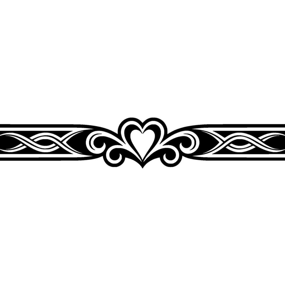 Elegant Celtic Heart Border, Vintage Element - Decorative vector