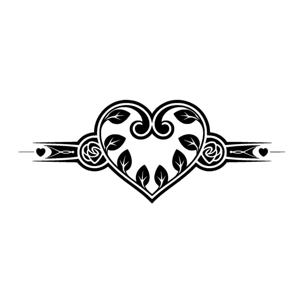 Elegant Heart Ornament, Vintage Floral - Symmetry vector