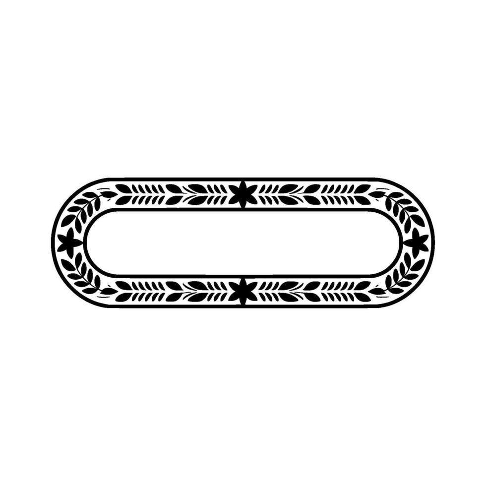 Elegant Oval Frame, Botanical Ornamentation, Vintage - Pattern vector