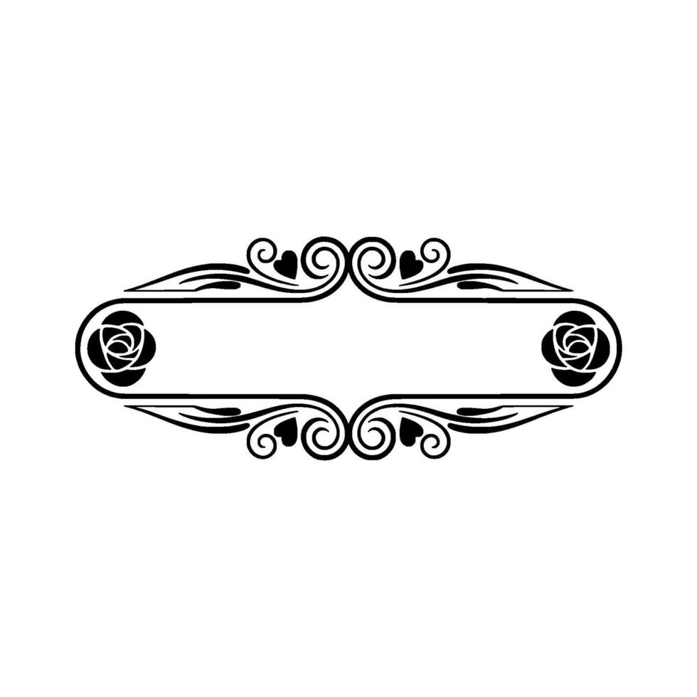 Elegant Floral Border, Vintage Element - Rose, Swirls vector