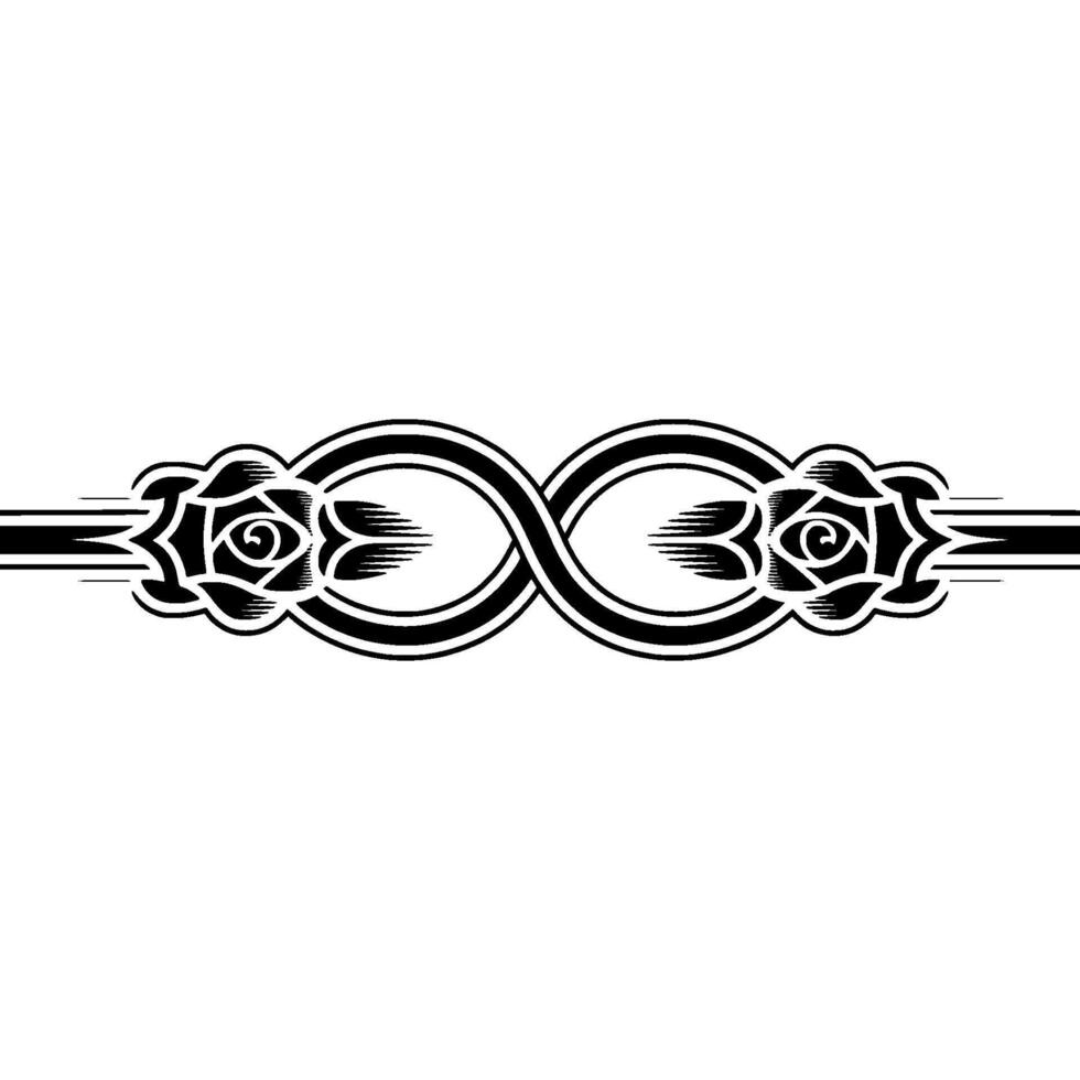 Elegant Floral Infinity Divider Vintage Style Illustration vector