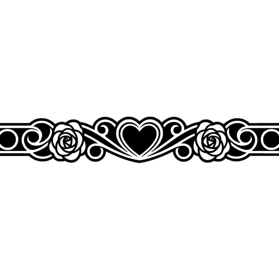 Elegant Floral Border, Vintage , Romantic Motif - Swirls vector