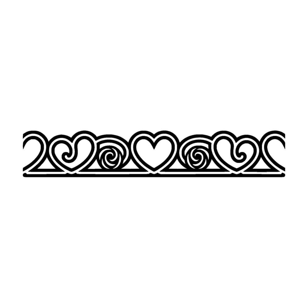 Elegant Heart Border, Vintage Style, Decorative Element vector