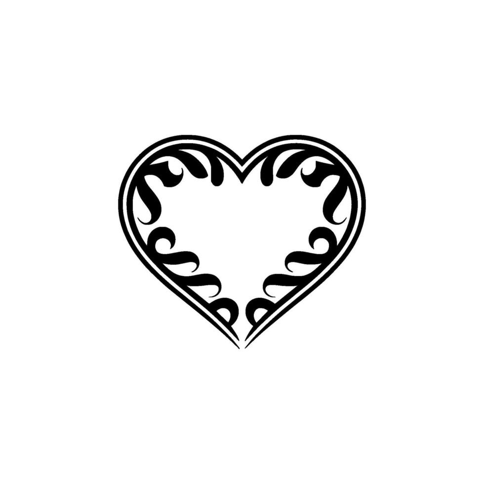 Intricate Heart Ornament, Elegant Floral - Decorative vector