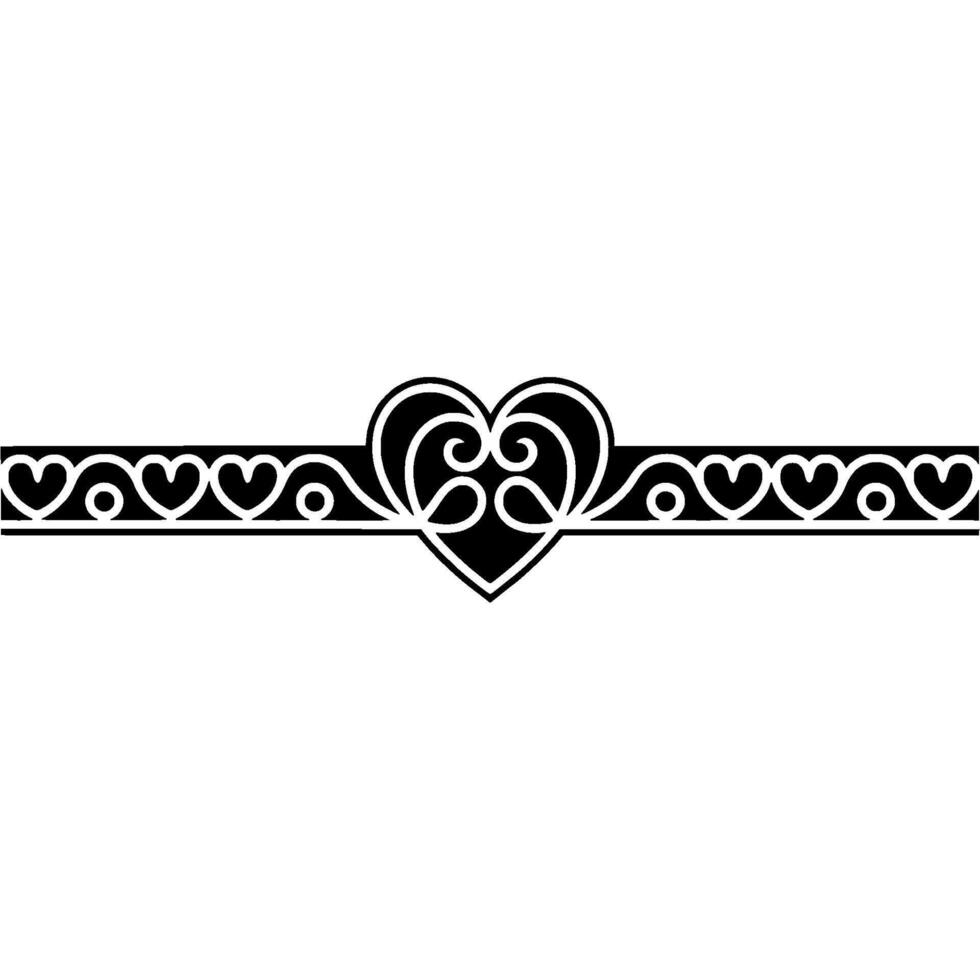 Elegant Heart Border, Vintage , Decorative Element - Ornamental vector