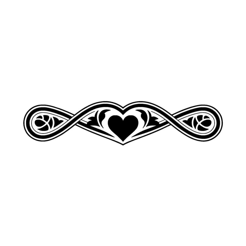 Elegant Heart Infinity Ornament, Vintage Style vector