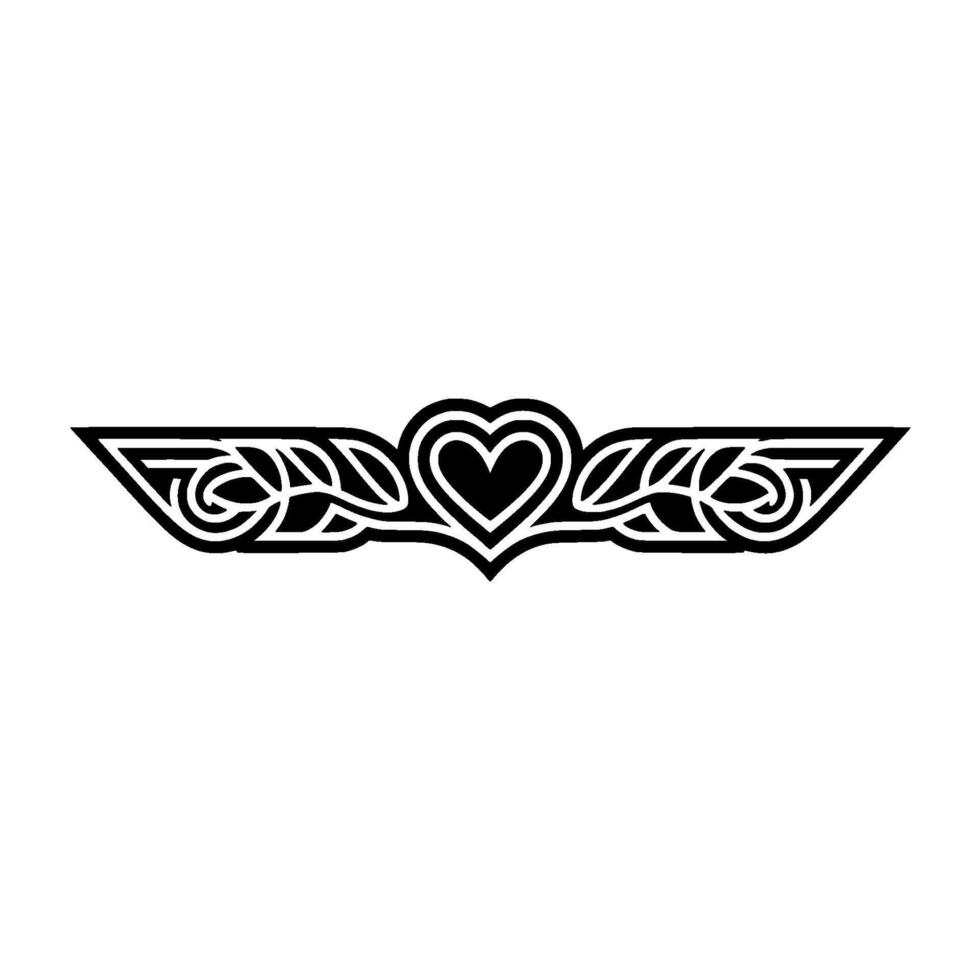Celtic Heart Border, Intricate , Vintage Motif - Ornamental vector