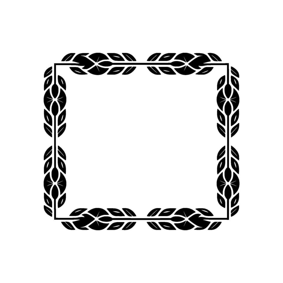 Geometric Deco Frame, Elegant Border, Stylized Foliage vector