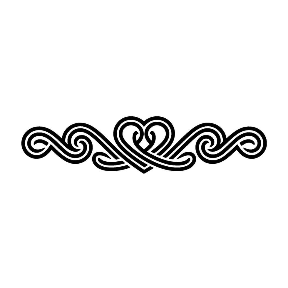 Intricate Celtic Heart Border, Elegant - Knotwork vector