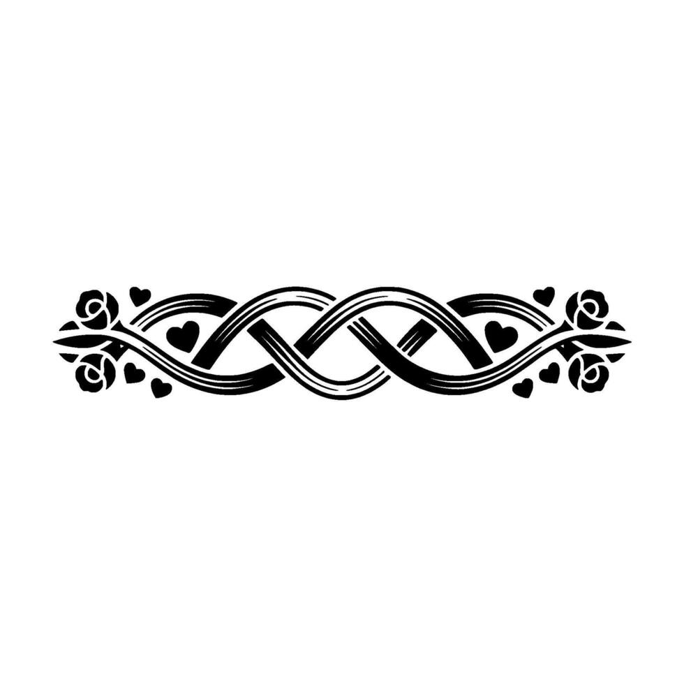 Intricate Celtic Heart Border, Romantic Element vector