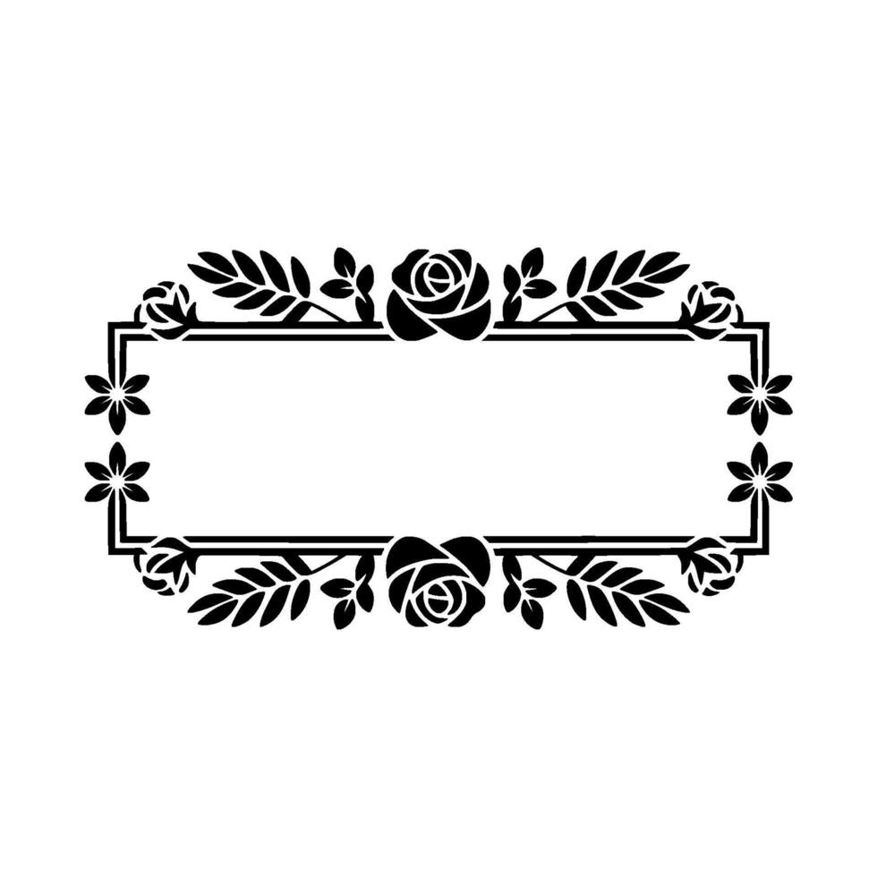 Elegant Floral Frame, Vintage , Decorative Border - Botanical, Rose vector