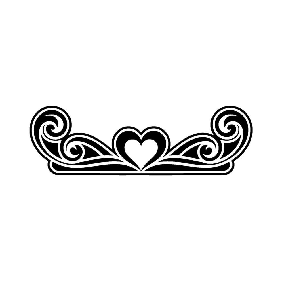 Elegant Black Ornamental Heart Border vector