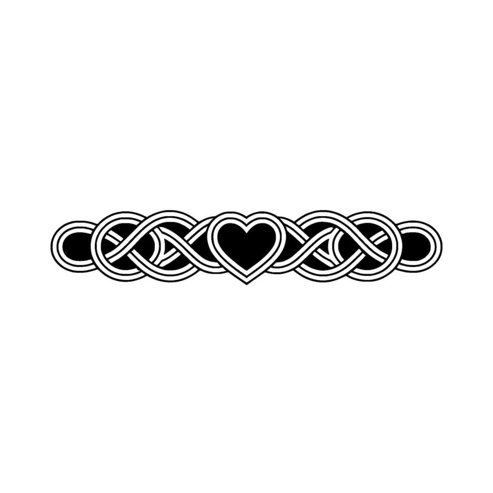 Intricate Celtic Knotwork with Heart Motif Symbolic Border vector