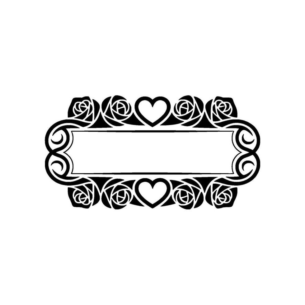 Elegant Floral Border, Victorian , Romantic Frame vector