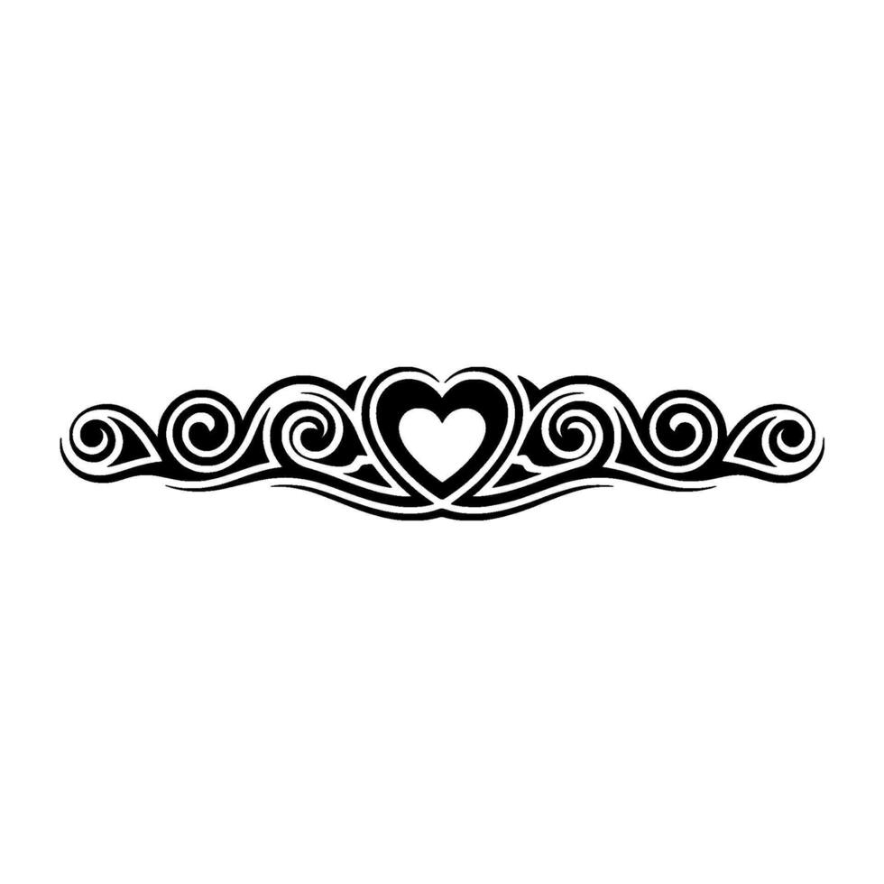 Intricate Tribal Heart Border, Elegant - Vintage vector