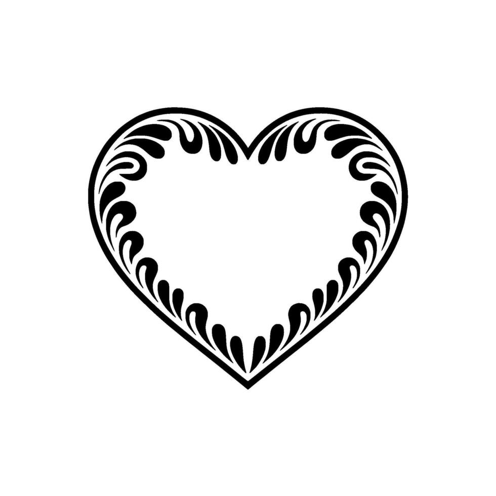 Intricate Floral Heart Border, Elegant - Decorative vector