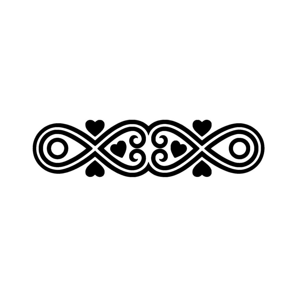 Elegant Black Decorative Border with Hearts vector