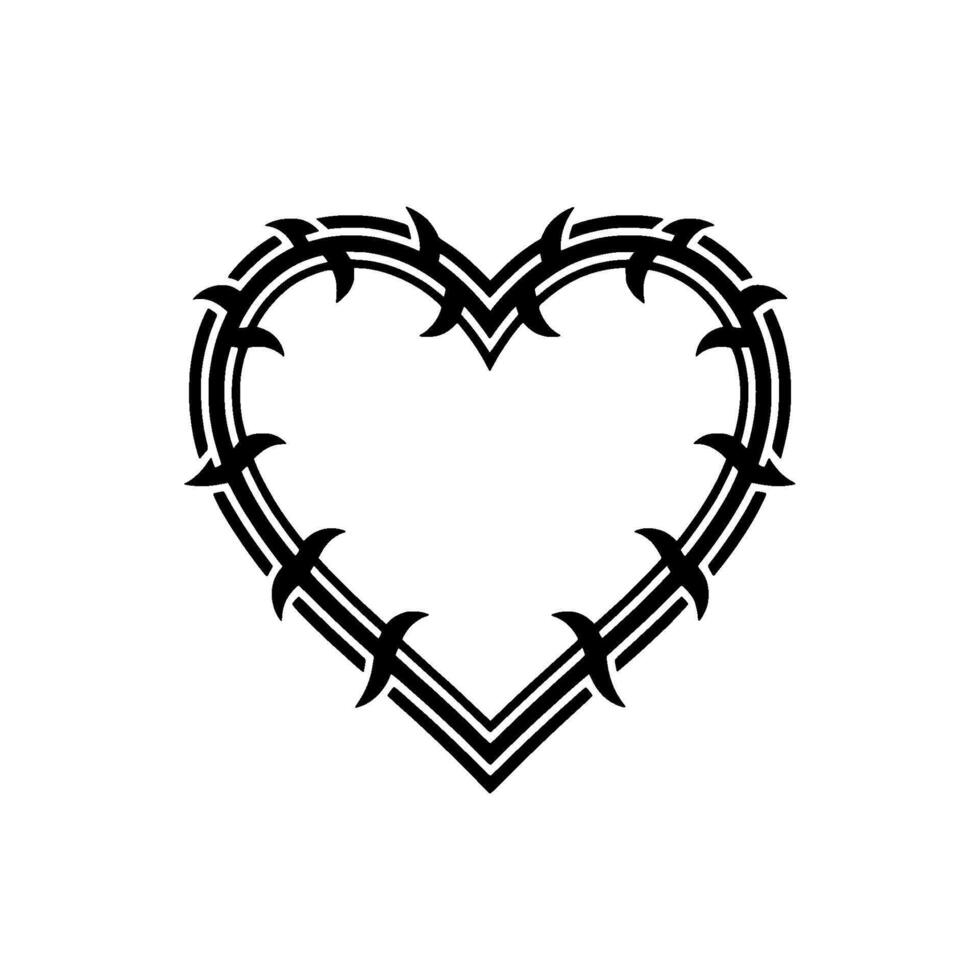 Razor Wire Heart A Darkly Romantic Emblem vector