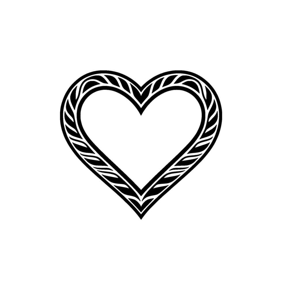 Intricate Heart Outline, Decorative vector