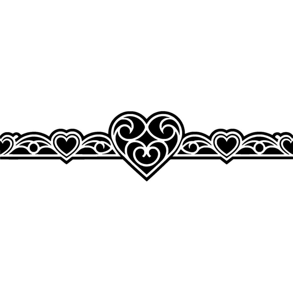 Elegant Heart Border, Vintage Decorative Element - Classical vector