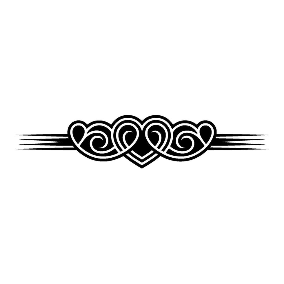 Intricate Celtic Heart Ornament, Vintage - Swirl vector