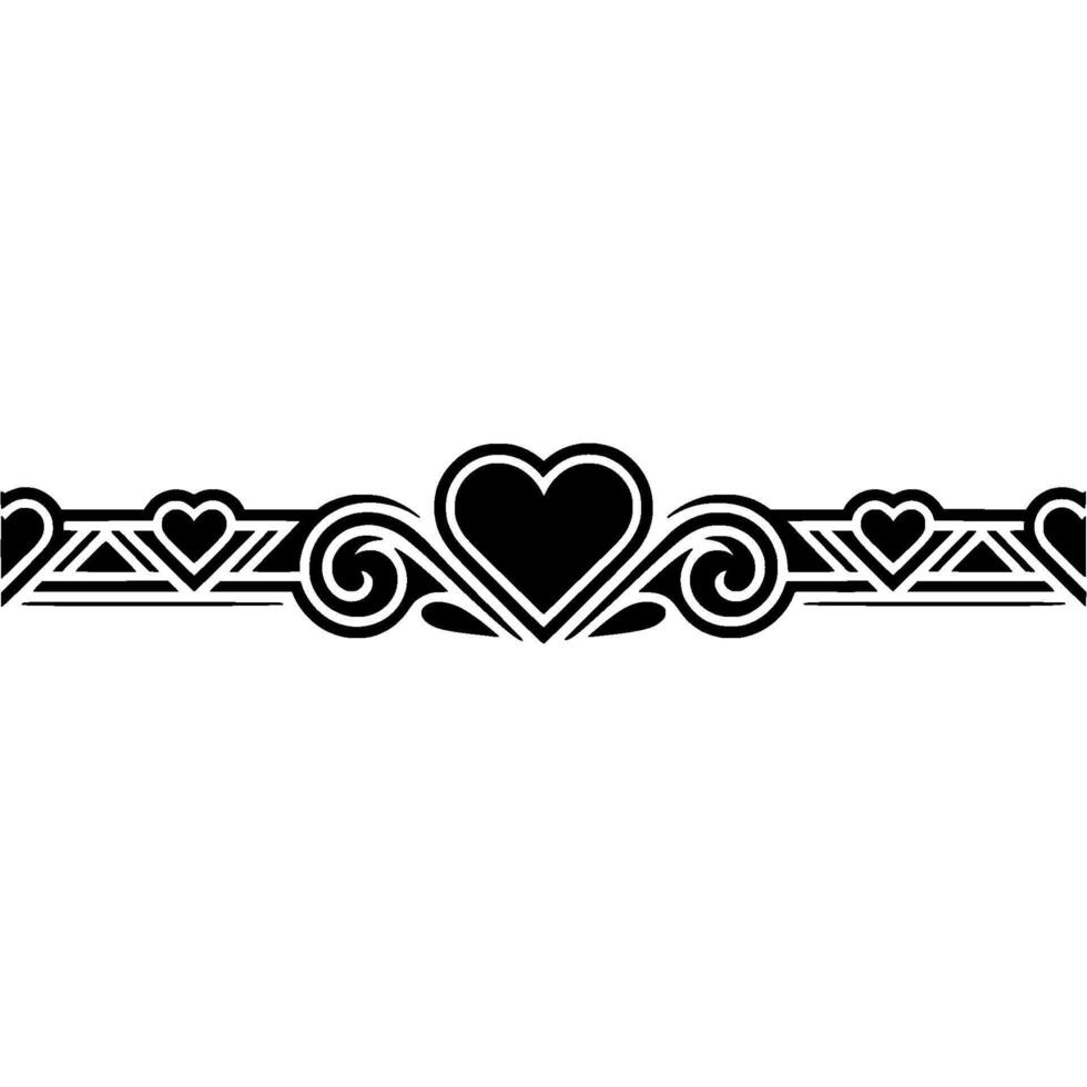 Elegant Heart Border, Vintage Deco - Decorative vector
