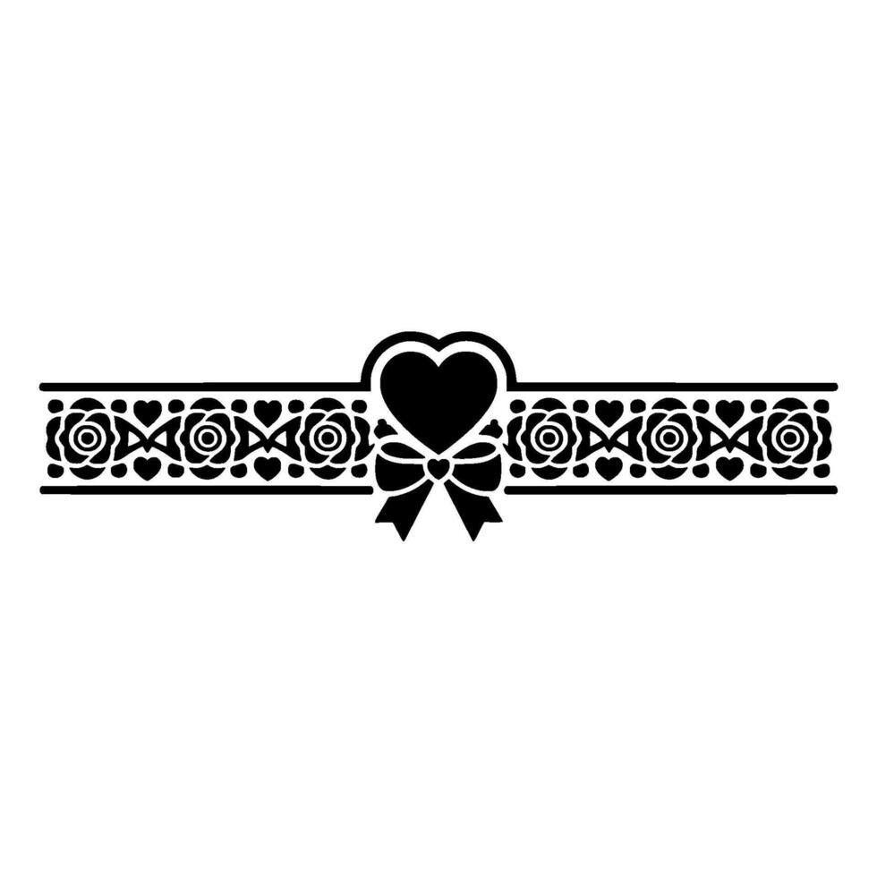 Romantic Heart Border, Vintage Illustration vector