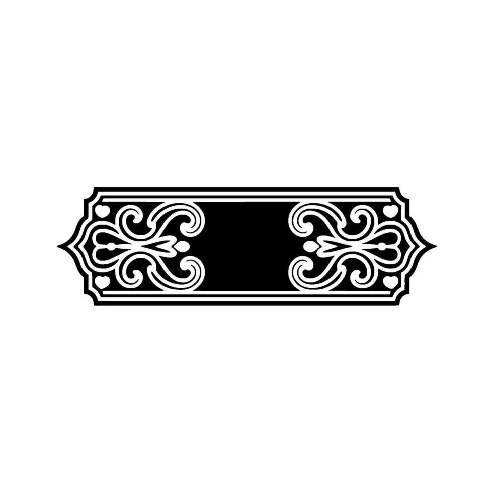 Elegant Black Ornamental Border, Vintage Element - Antique vector