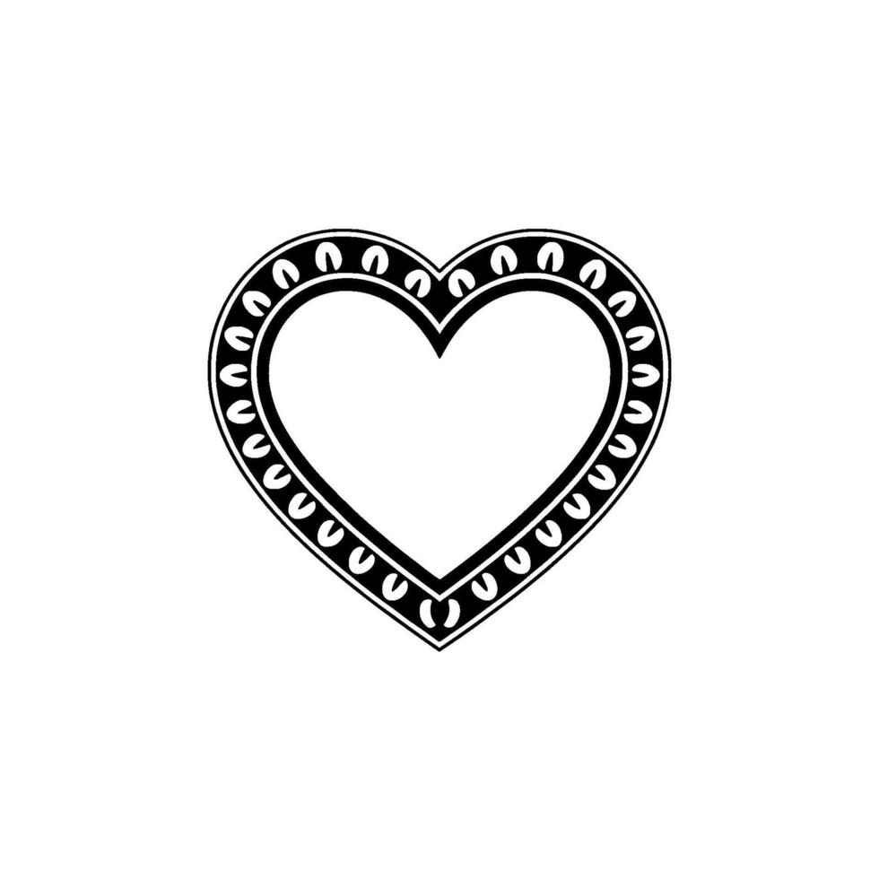 Intricate Heart Outline, Decorative Border, Minimalist vector