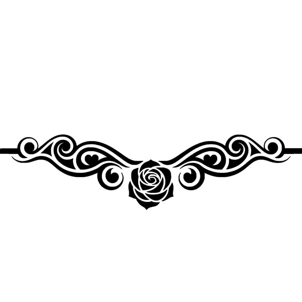 Elegant Floral Border, Vintage , Decorative Element - Rose, Swirl vector