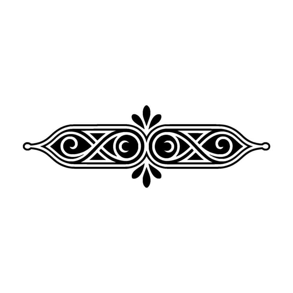 Elegant Black Ornamental Divider, Vintage Style - Grey vector