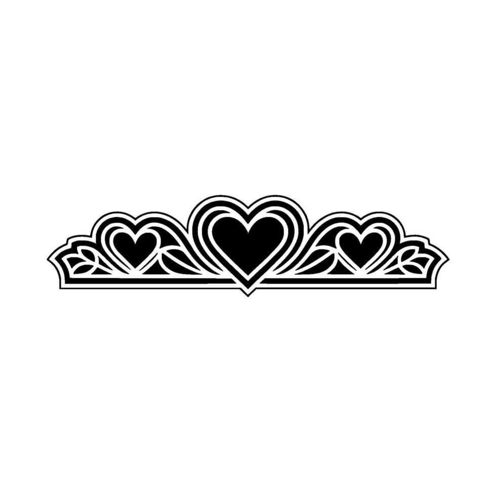 Intricate Heart Crown Emblem, Elegant Decorative Border vector