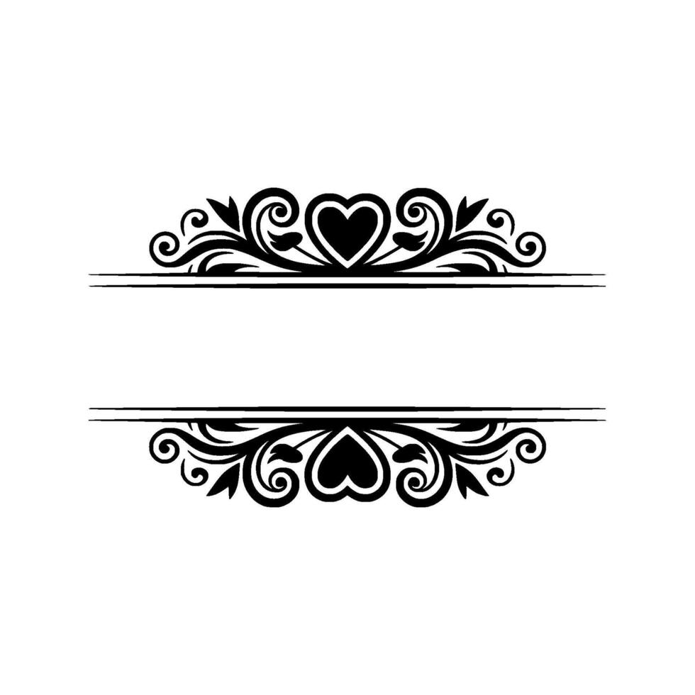 Elegant Decorative Border, Vintage Romance, Divided Space vector