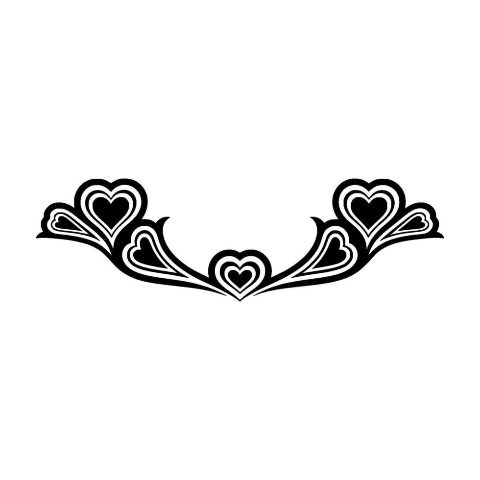 Elegant Heart Ornament, Vintage , Minimalist Motif vector